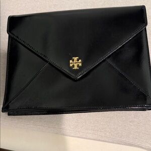 Tory Burch Black and Gold Envelope Clutch New Never Used